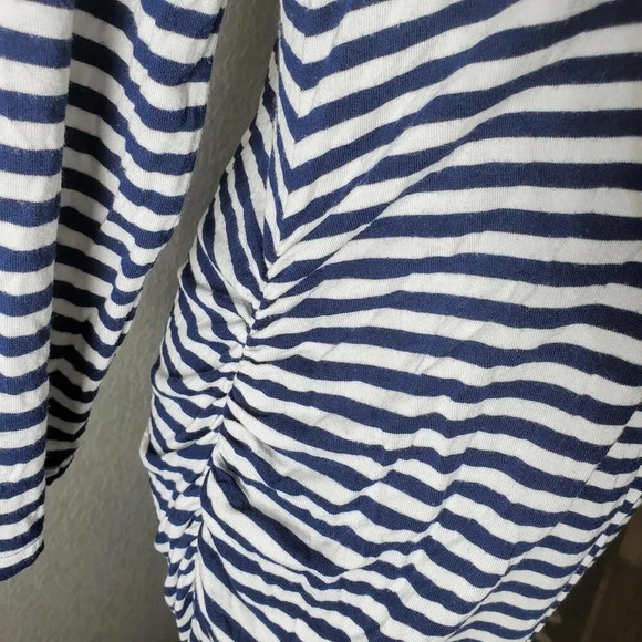 Liz Lange Maternity Women's Navy Blue and White Striped Midi Dress Size Large - Picture 5 of 15